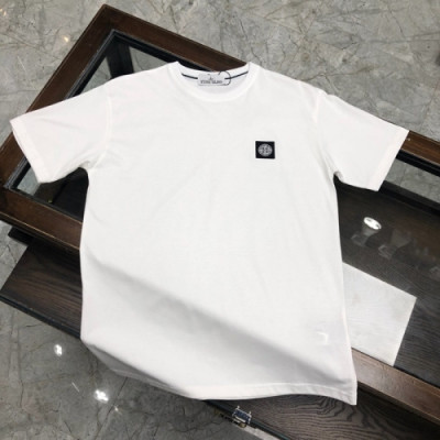 [스톤아일랜드]Stone Island 2020 Mens Crew-neck Cotton Short Sleeved Tshirts - 스톤아일랜드 2020 남성 크루넥 코튼 반팔티 Sto02011x.Size(m - 2xl).화이트