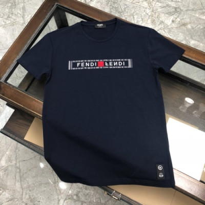 [펜디]Fendi 2020 Mens Logo Casual Silket Short Sleeved Tshirts - 펜디 2020 남성 로고 캐쥬얼 실켓 반팔티 Fen0690x.Size(m - 3xl).네이비