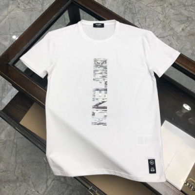 [펜디]Fendi 2020 Mens Logo Casual Silket Short Sleeved Tshirts - 펜디 2020 남성 로고 캐쥬얼 실켓 반팔티 Fen0694x.Size(m - 3xl).화이트