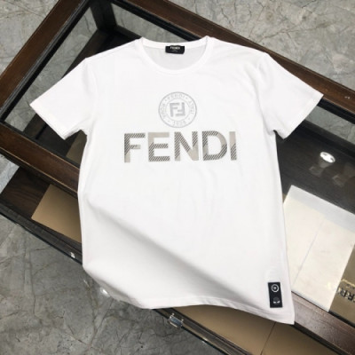 [펜디]Fendi 2020 Mens Logo Casual Silket Short Sleeved Tshirts - 펜디 2020 남성 로고 캐쥬얼 실켓 반팔티 Fen0705x.Size(m - 3xl).화이트