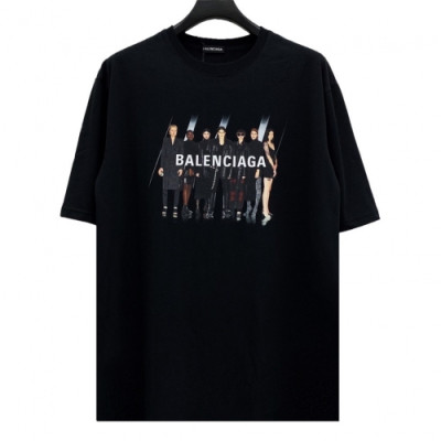 [발렌시아가]Balenciaga 2020 Mm/Wm Logo Cotton Short Sleeved Tshirts - 발렌시아가 2020 남자 로고 오버사이즈 코튼 반팔티 Bal0622x.Size(xs - l).블랙