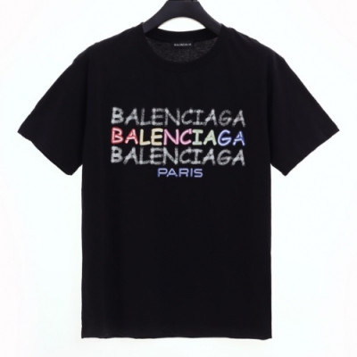 [발렌시아가]Balenciaga 2020 Mm/Wm Logo Cotton Short Sleeved Tshirts - 발렌시아가 2020 남자 로고 오버사이즈 코튼 반팔티 Bal0623x.Size(xs - l).블랙