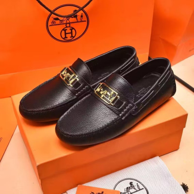 [업 신상]Hermes 2020 Mens Leather Loafer - 에르메스 2022 남성용 레더 로퍼  HERS0328,Size(240 - 270).블랙