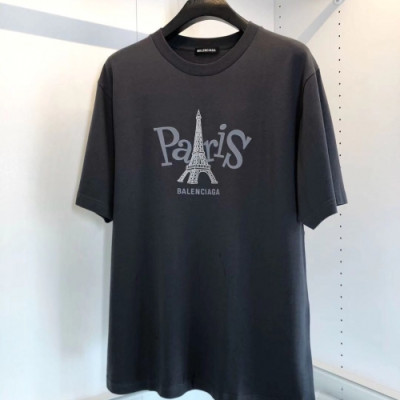 [발렌시아가]Balenciaga 2020 Mm/Wm Logo Cotton Short Sleeved Tshirts - 발렌시아가 2020 남자 로고 오버사이즈 코튼 반팔티 Bal0625x.Size(s - 2xl).다크그레이