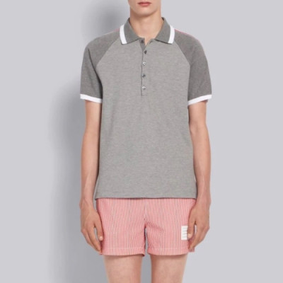 [톰브라운]Thom Browne 2020 Mens Casual Cotton Short Sleeved Polo Tshirts - 톰브라운 2020 남성 로고 코튼 폴로 반팔티 Tho0769x.Size(s - 3xl).그레이