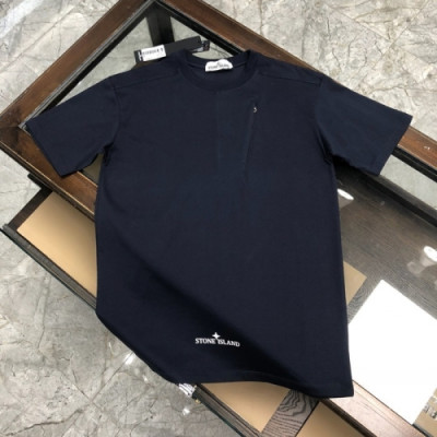 [스톤아일랜드]Stone Island 2020 Mens Crew-neck Cotton Short Sleeved Tshirts - 스톤아일랜드 2020 남성 크루넥 코튼 반팔티 Sto0214x.Size(m - 2xl).네이비