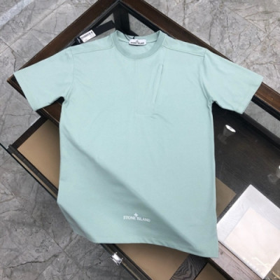 [스톤아일랜드]Stone Island 2020 Mens Crew-neck Cotton Short Sleeved Tshirts - 스톤아일랜드 2020 남성 크루넥 코튼 반팔티 Sto0216x.Size(m - 2xl).블루