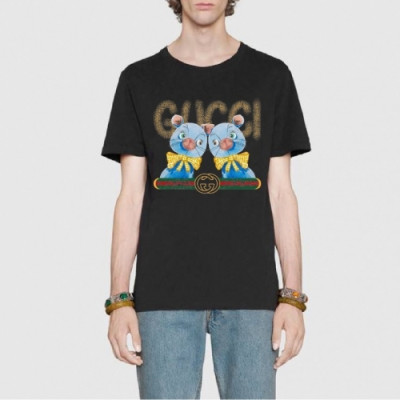 [매장판]Gucci 2020 Mm/Wm Logo Cotton Short Sleeved Tshirts - 구찌 2020 남/녀 로고 코튼 반팔티 Guc02737x.Size(xs - l).블랙