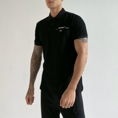 [오프화이트]Off-white 2020 Mens Printing Logo Cotton Polo Short Sleeved Tshirts - 오프화이트 2020 남성 프린팅 로고 코튼 폴로 반팔티 Off0427x.Size(m - 2xl).블랙