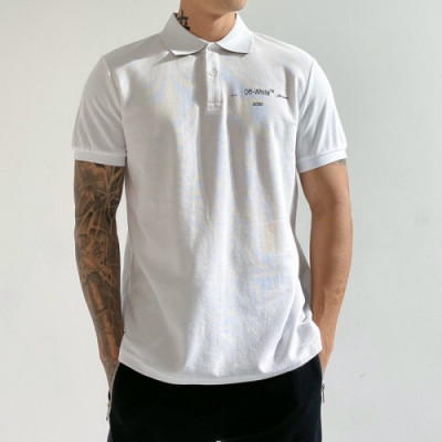 [오프화이트]Off-white 2020 Mens Printing Logo Cotton Polo Short Sleeved Tshirts - 오프화이트 2020 남성 프린팅 로고 코튼 폴로 반팔티 Off0428x.Size(m - 2xl).화이트