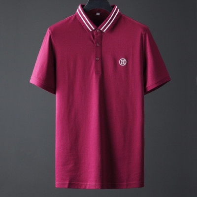 Hermes 2020 Mens Silket Short Sleeved Polo Tshirts - 에르메스 2020 남성 실켓 폴로 반팔티 Her0473x.Size(m - 3xl).버건디