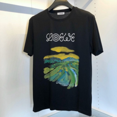 [로에베]Loewe 2020 Mens Logo Cotton Short Sleeved Tshirts - 로에베 2020 남성 로고 코튼 반팔티 Loe0244x.Size(m - 3xl).블랙