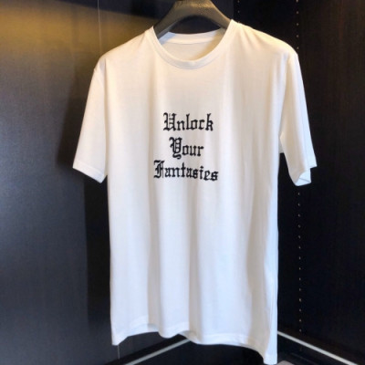 [셀린느]Celine 2020  Mens Hedi Slimane Logo Silket  Short Sleeved Tshirts - 셀린느 2020 남성 로고 실켓 반팔티 Cel0059x.Size(m - 3xl).화이트