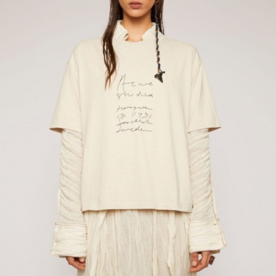 [아크네]Acne 2020 Studios Womens Logo Cotton Short Sleeved Tshirts - 아크네 스튜디오 2020 여성 로고 코튼 반팔티 Acn0074x.Size(xxs - s).아이보리