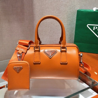 Prada 2020 Leather Tote Shoulder Bag,20CM - 프라다 2020 레더 토트 숄더백,1BA846-7,20cm,오렌지