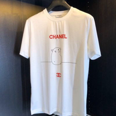 [샤넬]Chanel 2020 Mm/Wm 'CC' Logo Cotton Short Sleeved Tshirts - 샤넬 2020 남/녀 'CC'로고 코튼 반팔티 Cnl0581x.Size(m - 3xl).화이트