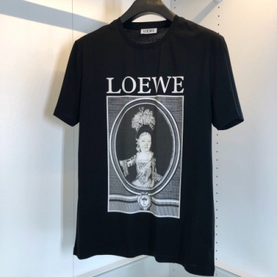 [로에베]Loewe 2020 Mens Logo Cotton Short Sleeved Tshirts - 로에베 2020 남성 로고 코튼 반팔티 Loe0248x.Size(m - 3xl).블랙