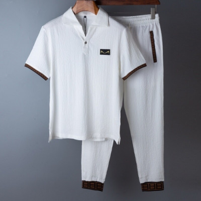 [펜디]Fendi 2020 Mens Casual Initial Training Short Sleeved Clothes&Pants - 펜디 2020 남성 캐쥬얼 이니셜 트레이닝 반팔티&팬츠 Fen0726x.Size(m - 4xl).화이트