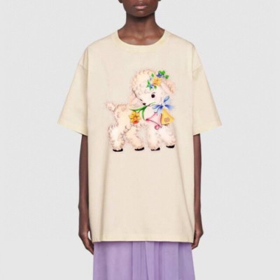 [매장판]Gucci 2020 Mm/Wm Logo Cotton Short Sleeved Tshirts - 구찌 2020 남/녀 로고 코튼 반팔티 Guc02776x.Size(s - xl).아이보리