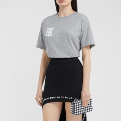[버버리]Burberry 2020 Womens Logo Silket Short Sleeved Tshirts - 버버리 2020 여성 로고 실켓 반팔티 Bur02733x.Size(s - l).그레이