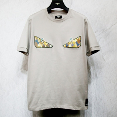 [펜디]Fendi 2020 Mens Logo Casual Short Sleeved Tshirts - 펜디 2020 남성 로고 캐쥬얼 코튼 반팔티 Fen0730x.Size(m - 2xl).그레이