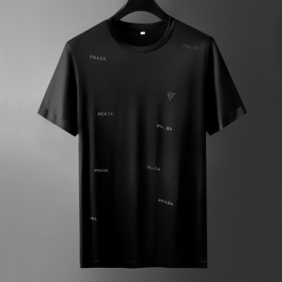 [프라다]Prada 2020 Mens Basic Logo Silket Short Sleeved Tshirts  - 프라다 2020 남성 베이직 로고 실켓 반팔티 Pra01080x.Size(m - 3xl).블랙