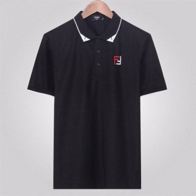 [펜디]Fendi 2020 Mens Logo Casual Short Sleeved Polo Tshirts - 펜디 2020 남성 로고 캐쥬얼 폴로 반팔티 Fen0736x.Size(m - 3xl).블랙