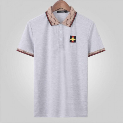 [매장판]Gucci 2020 Mens Logo Cotton Short Sleeved Polo Tshirts - 구찌 2020 남성 로고 코튼 폴로 반팔티 Guc02823x.Size(m - 3xl).그레이