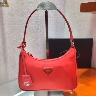 Prada 2020 Nylon Hobo Tote Shoulder Bag,22CM - 프라다 2020 나일론 호보 토트 숄더백,1NE204-9, 22cm,레드