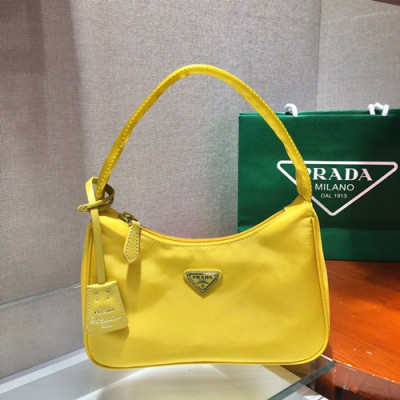 Prada 2020 Nylon Hobo Tote Shoulder Bag,23CM - 프라다 2020 나일론 호보 토트 숄더백,1NE515-2, 23cm,옐로우