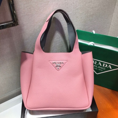 Prada 2020 Leather Bucket Tote Bag,25CM - 프라다 2020 레더 버킷 토트백,1BG335-1,25cm,핑크