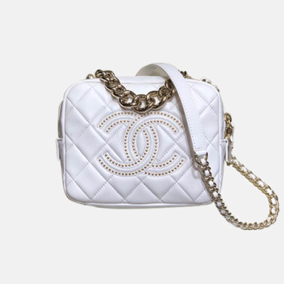 Chanel 2020 Leather Camera Chain Cross Bag,18CM - 샤넬 2020 레더 카메라 체인 크로스백,CHAB1488,18CM,화이트