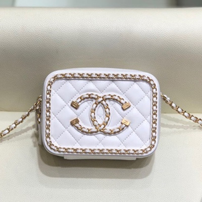 Chanel 2020 Leather Chain Shoulder Cross Bag,14.5CM - 샤넬 2020 레더 체인 숄더 크로스백,CHAB1494,14.5CM,화이트