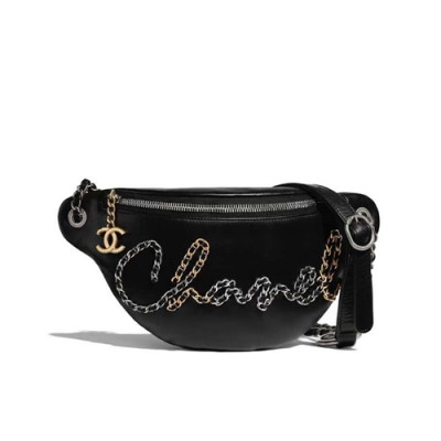 Chanel 2020 Leather Hip Sack Belt Bag,34cm- 샤넬 2020 여성용 레더 힙색 벨트백,CHAB1513,34cm,블랙
