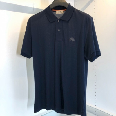 [에르메스]Hermes 2020 Mens Silket Short Sleeved Polo Tshirts - 에르메스 2020 남성 실켓 폴로 반팔티 Her0485x.Size(m - 2xl).네이비