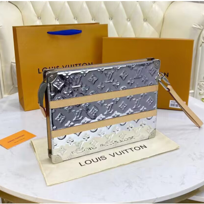 Louis Vuitton 2023 Miror Clutch Bag,22cm - 루이비통 2023 남여공용 미러 트렁크 클러치백 LOUB2180,28cm,실버