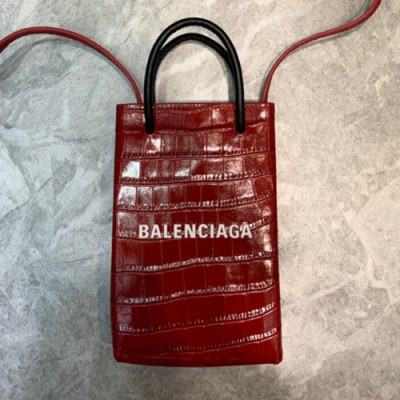 Balenciaga 2020 Leather Super Mini Tote Shoulder Bag / Phone Bag,18CM - 발렌시아가 2020 여성용 레더 슈퍼 미니 토트 숄더백 / 폰 백,BGB0580,18CM,레드