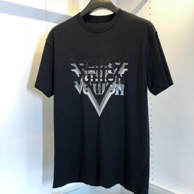 Louis vuitton 2020 Mens Logo Cotton Short Sleeved Tshirts - 루이비통 2020 남성 로고 코튼 반팔티 Lou01970x.Size(m - 2xl).블랙