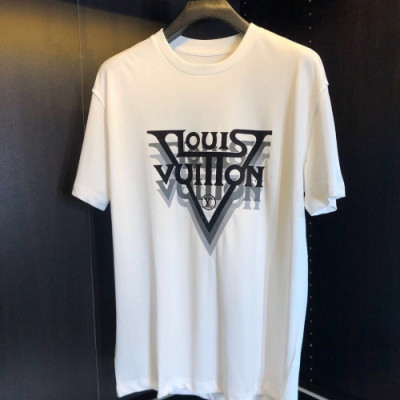 Louis vuitton 2020 Mens Logo Cotton Short Sleeved Tshirts - 루이비통 2020 남성 로고 코튼 반팔티 Lou01971x.Size(m - 2xl).화이트