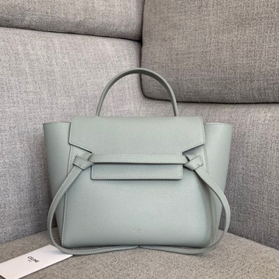 Celine 2020 Leather Belt Shoulder Bag,24CM - 셀린느 2020 레더 벨트 숄더백 ,98310-13,24CM,연그린