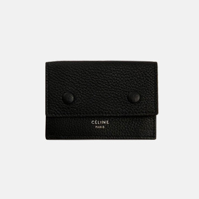 Celine 2020 Ladies Card Purse,9.7cm - 셀린느 2020 여성용 레더 카드 퍼스,CELW0035,9.7cm.블랙