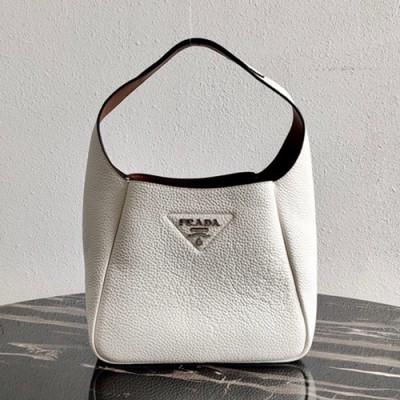 Prada 2020 Leather Bucket Tote Bag,23CM - 프라다 2020 레더 버킷 토트백,1BC127-6,23cm,화이트