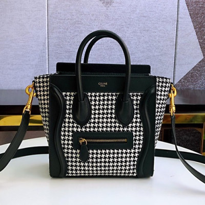 Celine 2020 Nano Luggage Tote Shoulder Bag,20CM - 셀린느 2020 나노 러기지 토트 숄더백 ,189243-22,20CM,블랙