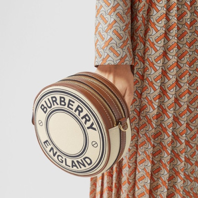 Burberry 2020 Canvas Round Mini Shoulder Bag, 17cm - 버버리 2020 여성용 캔버스 라운드 미니 숄더백 ,BURB0493,17cm,베이지