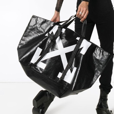 Off White 2020 Tote Shoulder Shopper Bag - 오프화이트 2020 남여공용 토트 숄더 쇼퍼백 OFFB0106,48cm,블랙