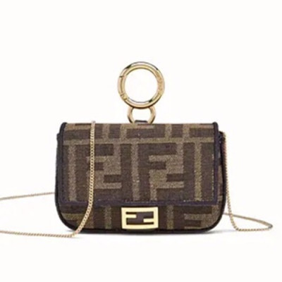 Fendi 2020 Nano Baguette Chain Cross Bag, 10.5cm - 펜디 2020 나노 바게트 체인 크로스백,FENB0538,10.5cm,브라운