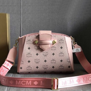 MCM 2020 Ladies Visetos Shoulder Bag,26cm - 엠씨엠 2020 여성용 비세토스 숄더백 MCMB0451, 26cm,핑크