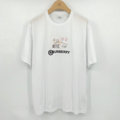 [버버리]Burberry 2020 Mm/Wm Logo Cotton Short Sleeved Tshirts - 버버리 2020 남/녀 로고 코튼 반팔티 Bur02774x.Size(s - xl).화이트