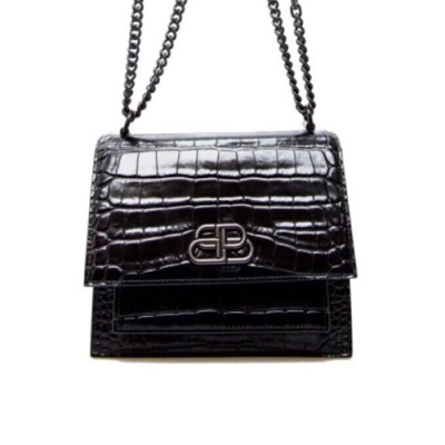 Balenciaga 2020 Leather Shoulder Bag,20CM - 발렌시아가 2020 레더 숄더백,BGB0602,20CM,블랙