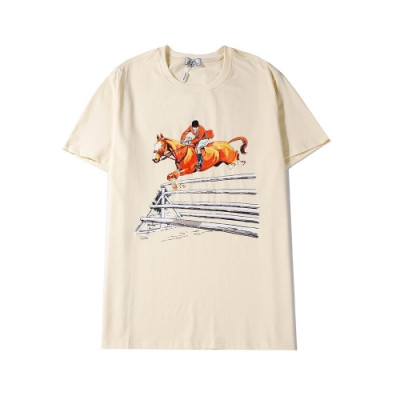 [에르메스]Hermes 2020 Mens Crew-neck Silket Short Sleeved Tshirts - 에르메스 2020 남성 크루넥 실켓 반팔티 Her0491x.Size(s - 2xl).아이보리